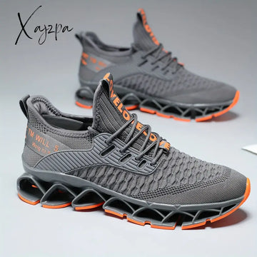 UltraComfy Mens Running Shoes - Ultra-Breathable Woven Knit, Sleek Blade-Type Design, Superior Shock Absorption, Non-Slip, Durable - Perfect for Mens Outdoor Activities like Running, Hiking, and Training